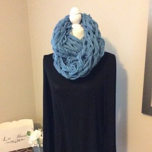 Hand knit infinity scarf